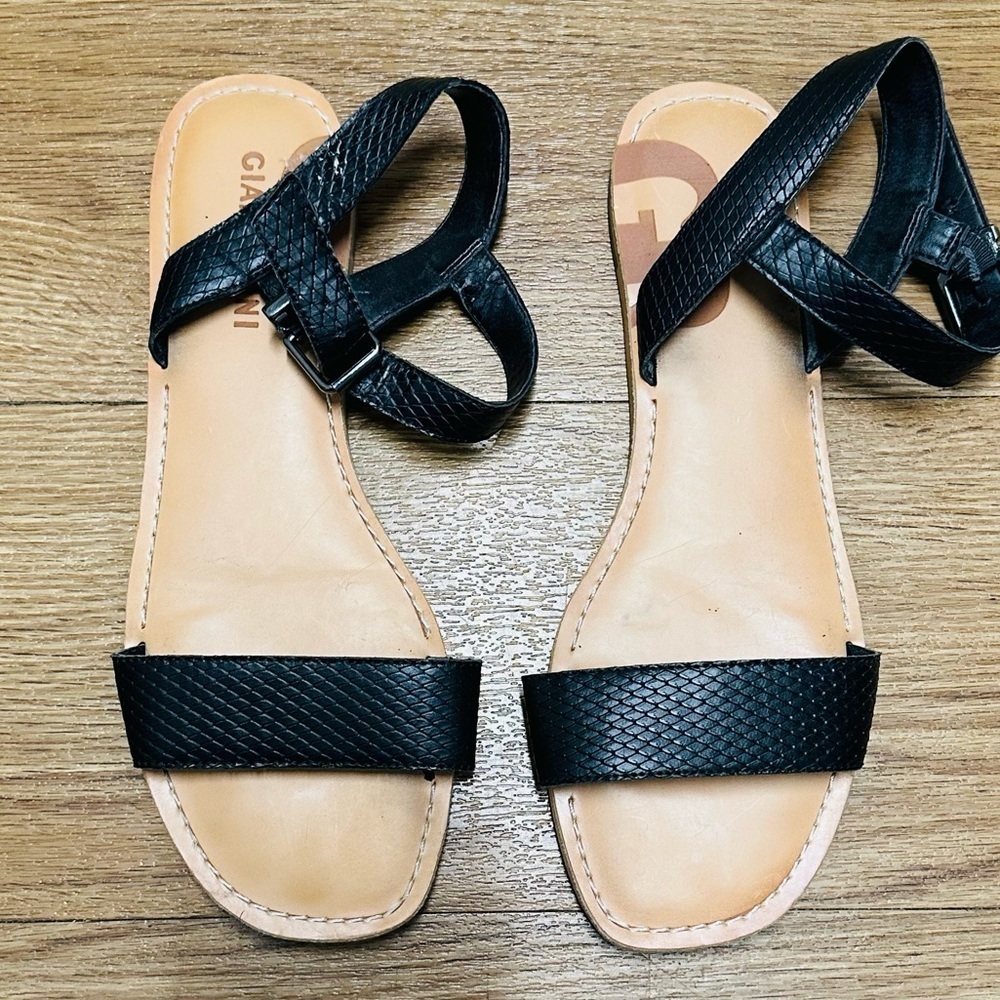 GIANNI Bini Black Leather Sandals